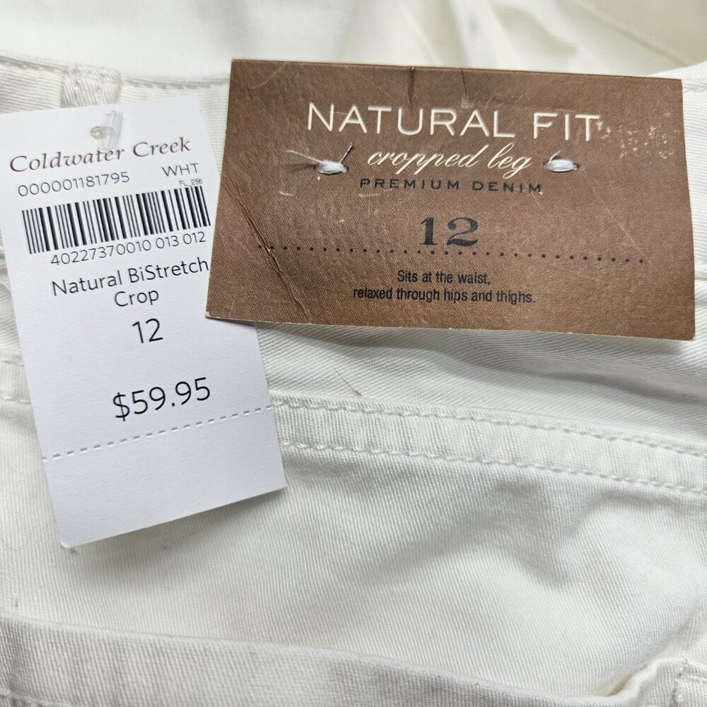 COLDWATER CREEK -NWT- Premium Denim NATURAL FIT CROPPED LEG WHITE SZ-12 (124-8) - Picture 6 of 8
